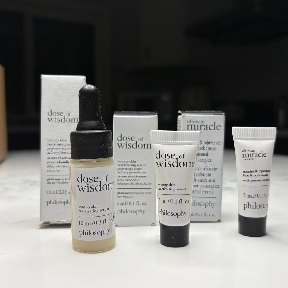 Lot of 3 Philosophy Dose of Wisdom & Miracle Worker Minis New